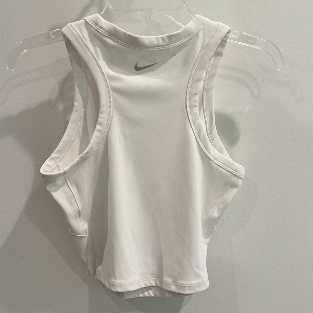 Nike White Racerback Athletic Cropped Tank Top